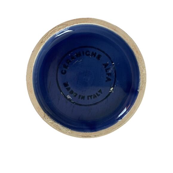 Ceramiche Alfa Ceramic Small Bowl Dessert Bowls with Handles Blue Made in Italy - Picture 6 of 8